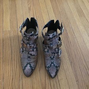 Rainbow Vegan leather snakeskin boots